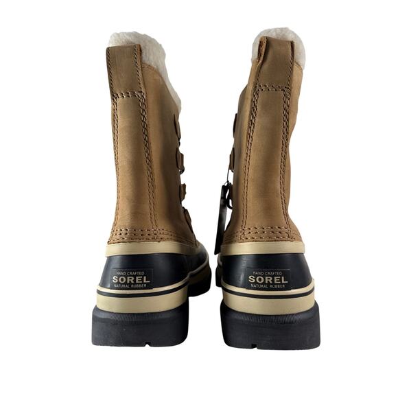 Sorel Caribou Winter Snow Boots Womens 8.5 Waterproof Leather Insulated Tan Buff - Picture 5 of 9